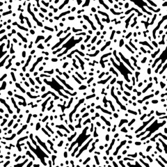 Full Seamless Abstract Pattern. Monochrome Vector. Black and White Dress Fabric Print. Design for Textile and Home Decoration.