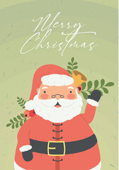 christmas lettering with santa