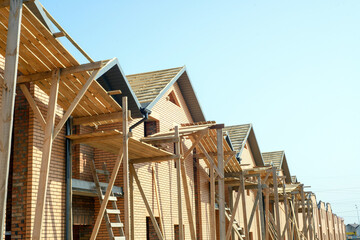 Home under construction on a building site