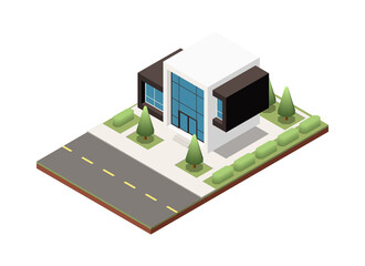 Modern Building Road Composition