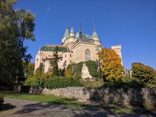 Fototapeta na wymiar View of Bojnice Castle from the road