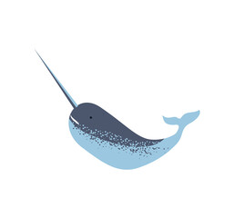 narwhal flat icon © djvstock