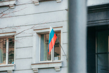 flag on the window