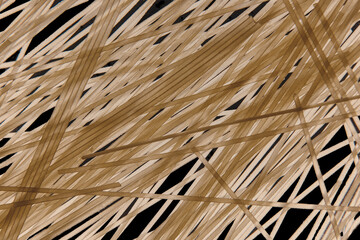 Closeup of dry raw rice noodles.