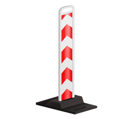 Construction warning cone Roadblock traffic construction. Striped road barricade. Work safety barrier, warning lights.