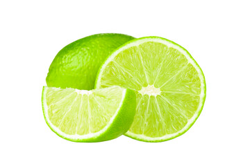 lime fruit with slice isolated
