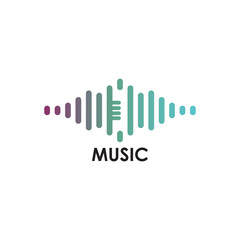 Music audio logo design inspiration vector