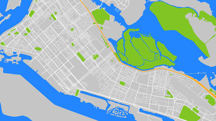 digital vector map city of Abu Dhabi. You can scale it to any size.
