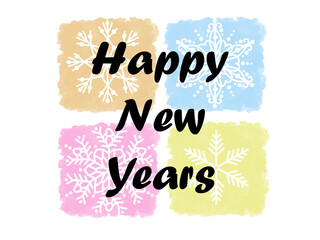 Happy New Year Celebration Card, Party Invitation, Celebration Card with Colorful Background, Triangle shapesd background