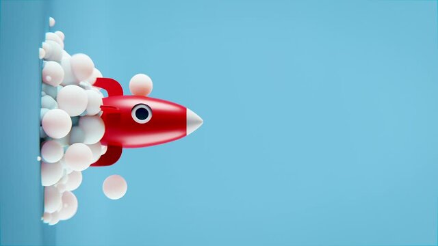 Raketenstart oder Raumschiff hebt ab - Thema Start-Up, Motivation oder Karriere