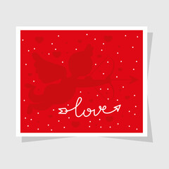 love inscription red background