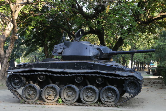 Amerikanischer Panzer aus dem zweiten Weltkrieg, stationiert in den Philippinen
