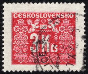 Postage stamps of the Czechoslovakia. Stamp printed in the Czechoslovakia. Stamp printed by Czechoslovakia.