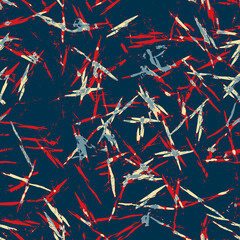 Classic marine blue red yellow seamless texture. Modern retro swim wear fashion allover print. Memphis style masculine grunge abstract background. High quality jpg swatch.