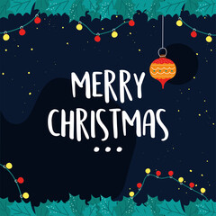 Fototapeta premium christmas decorative lights frame