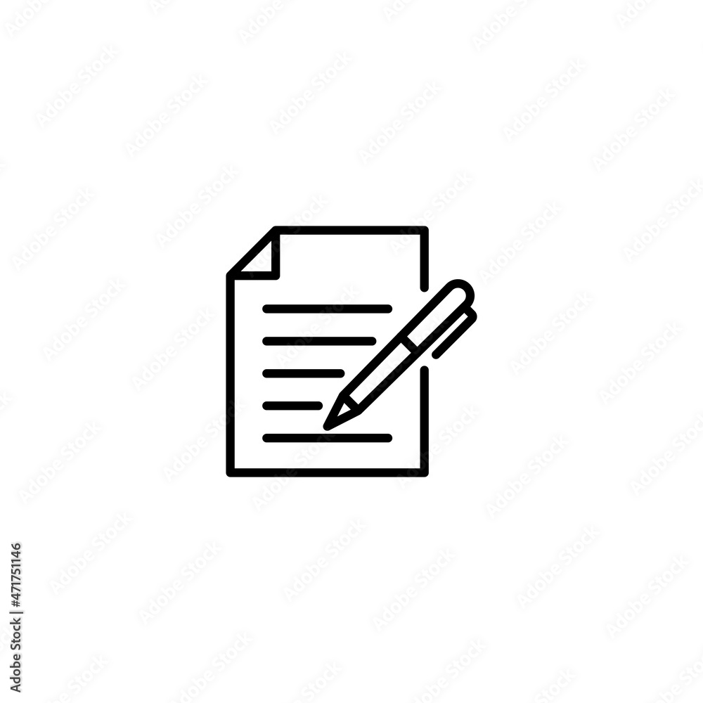 Poster document write icon, document write sign vector