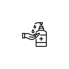 Hand sanitizer wash icon, Washing hand with sanitizer icon vector