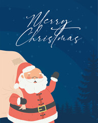 santa in christmas card