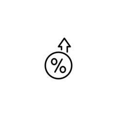 Percent arrow icon, Percent arrow sign vector