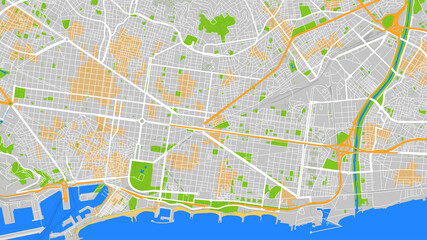 digital vector map city of Barcelone. You can scale it to any size.