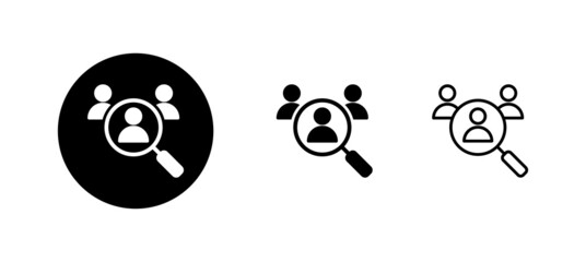 Hiring icons set. Search job vacancy sign and symbol. Human resources concept. Recruitment