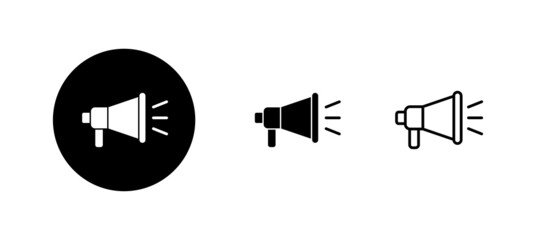 Megaphone icons set. Loudspeaker sign and symbol