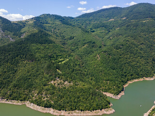 Aerial view of Tsankov kamak Reservoir, Bulgaria