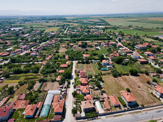 Aerial view of village of Tsalapitsa, Bulgaria