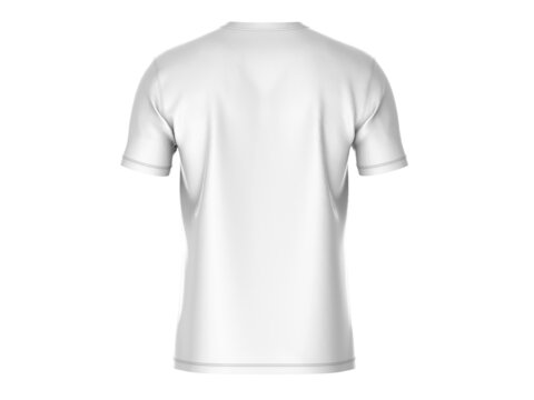 Men's Ringer Tee Mock Up. Blank White Clean Tshirt Mockup, Front, Side And Back View, 3d Rendering, 3d Illustration.