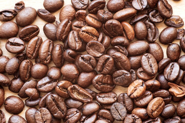 coffee beans lying on the kitchen counter