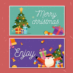 Fototapeta na wymiar christmas season pair cards