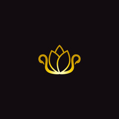 vector illustration of swan and lotus flower for logo. swan logo flat.logo template