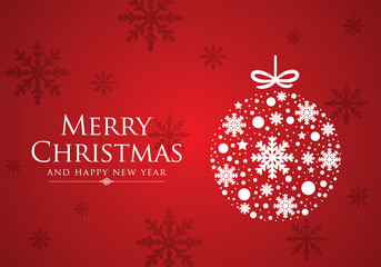 Greeting card of Christmas and Happy New Year.