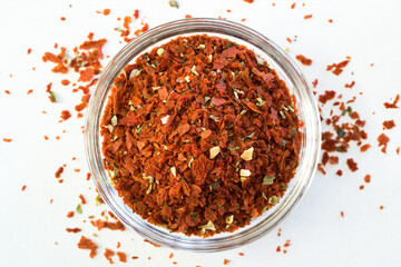 Dried Tomato Flakes in a Bowl