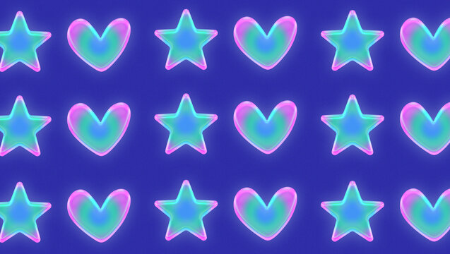 Glowing and gradient stars and hearts, purple grain background texture.  Cyber tecno aesthetic for background, banner, post and texture. Stock  Illustration | Adobe Stock