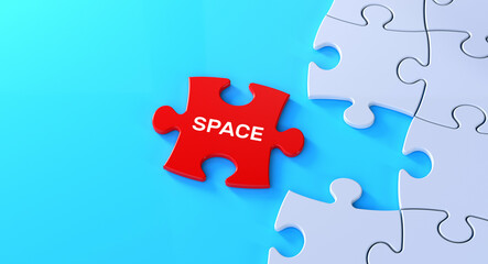 solution puzzle concept.Space