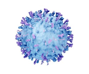 Respiratory syncytial virus (RSV) can cause respiratory tract infections such as bronchiolitis and pneumonia, 3d illustration