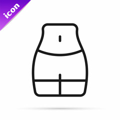Black line Women waist icon isolated on white background. Vector