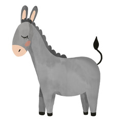 Watercolor cute animals illustartion for scrapbooking, stickers., poster