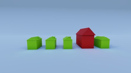 Obraz premium 3d image of real estate business houses city monopoly hotels