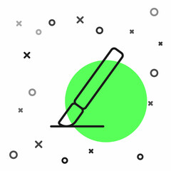 Black line Medical surgery scalpel tool icon isolated on white background. Medical instrument. Vector