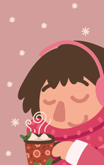 christmas girl with cup