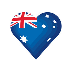 flag australia in heart
