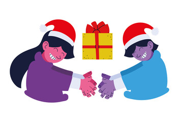 christmas people and gift