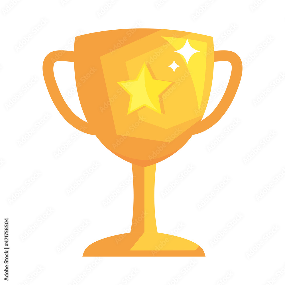 Sticker trophy cup with star