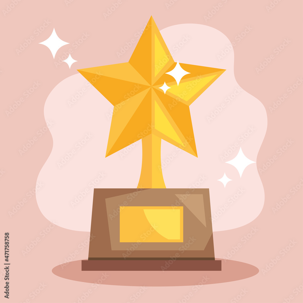 Wall mural trophy with star