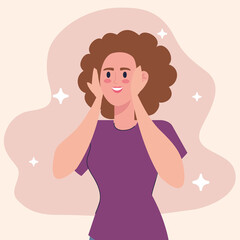 cute woman happy