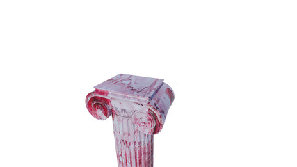 Greek column pillar colorful marble ionic style 3D illustration