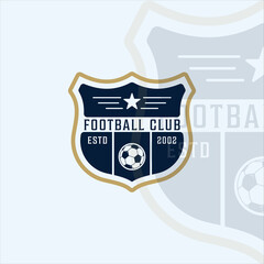 football or soccer logo vintage vector illustration template icon graphic design. sport modern emblem with badge and typography