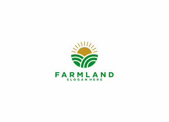 farmland logo template, vector in white background